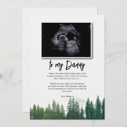 Invitation Message de Bump à Daddy Fête des pères Sonogramme (Devant / Derrière)