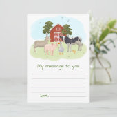 Invitation Message de capsule temporelle d'animaux de ferme p (Debout devant)
