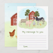 Invitation Message de capsule temporelle d'animaux de ferme p (Devant / Derrière)