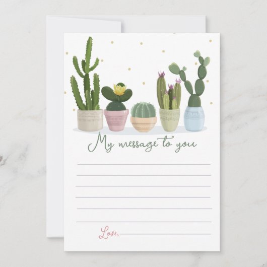 Invitation Message de capsule temporelle de cactus pour vous (Devant)