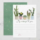 Invitation Message de capsule temporelle de cactus pour vous (Devant / Derrière)
