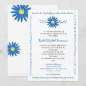 Invitation Message de la marguerite bat mitzvah Bleu (Devant / Derrière)