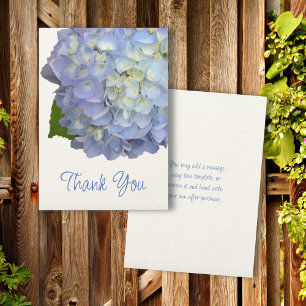 Invitation Message de Merci de fleurs bleu Hydrangea