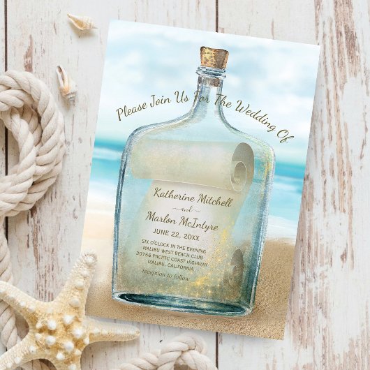 Invitation Message des coquillages dans une bouteille | Maria