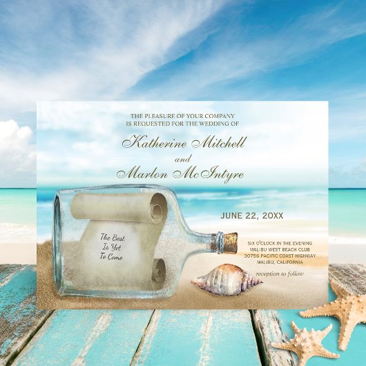 Invitation Message des coquillages dans une bouteille | Maria