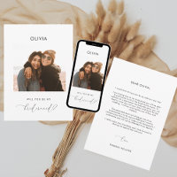 Message élégant Budget Be My Bridesmaid Ask Card