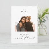 Invitation Message élégant Budget Be My Maid of Honor (Debout devant)