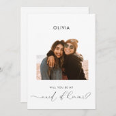 Invitation Message élégant Budget Be My Maid of Honor (Devant / Derrière)