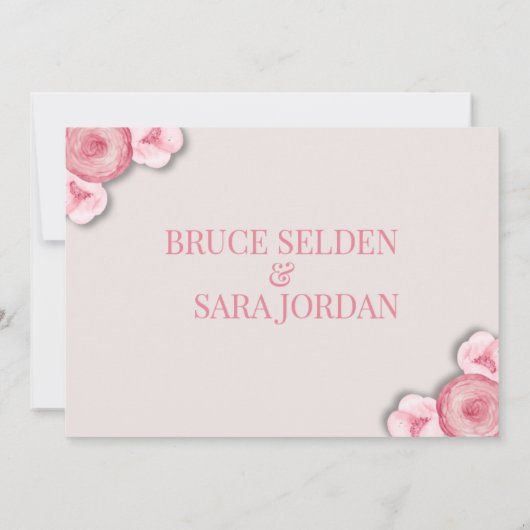 Invitation Message Mariage floral abordable (Dos)