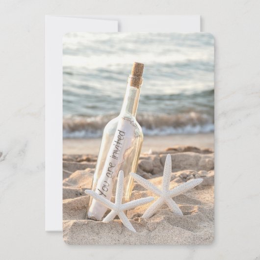 Invitation Message mariage Starfish Dans Une Bouteille (Devant)