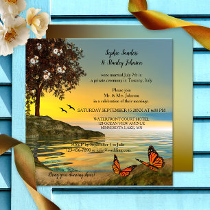 Invitation Message romantique papillon ou après mariage Invit
