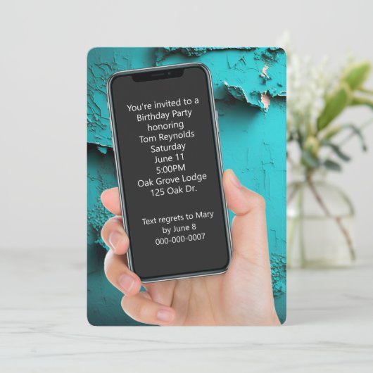 Invitation Message texte de fête d'anniversaire (Debout devant)