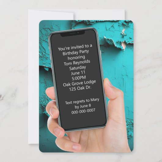 Invitation Message texte de fête d'anniversaire (Devant)