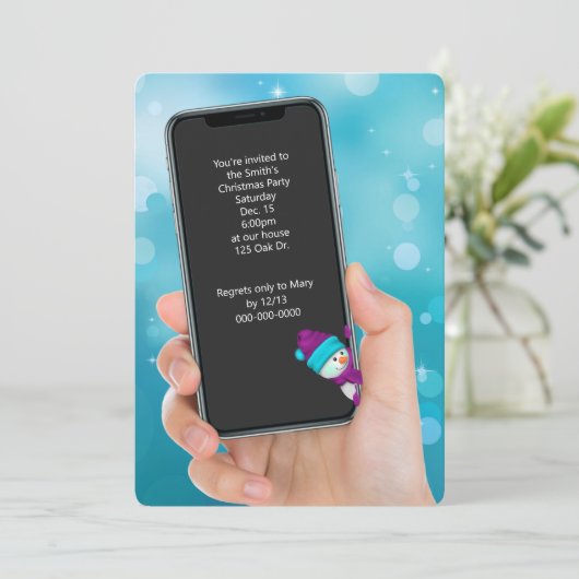 Invitation Message texte de fête de Noël (Debout devant)