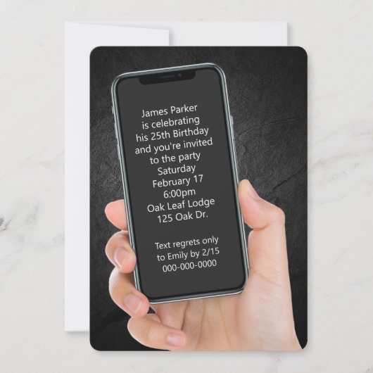 Invitation Message texte de fête du 25e anniversaire (Devant)