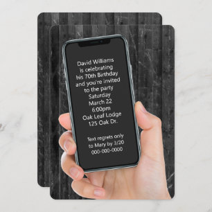 Invitation Message texte de fête du 70e anniversaire