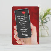 Invitation Message texte de la fête de graduation sur le cuir (Debout devant)