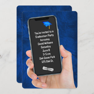 Invitation Message texte de la fête de graduation sur le cuir