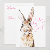 Invitation Messager Lapin (Devant / Derrière)