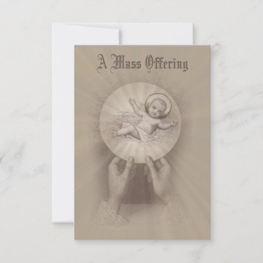 Invitation Messe catholique offrant le Mémorial avec le bébé  (Devant)