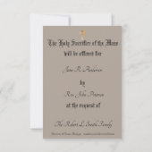 Invitation Messe catholique offrant le Mémorial avec le bébé  (Dos)