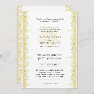 Invitation Messe nuptiale des Mariages catholiques d'or Manda