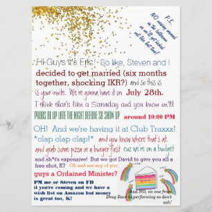 Invitation Messy Club Queen Gay Wedding Invite