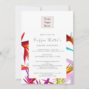 Invitation Messy Wild Tropical Style Business Ouverture Invit