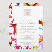 Invitation Messy Wild Tropical Style Business Ouverture Invit (Devant / Derrière)