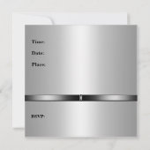 Invitation Métal Argent Rouge Mens 40e Anniversaire Fête Homm (Dos)