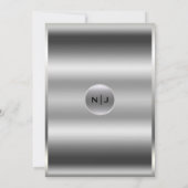 Invitation Métal argenté brillant élégant classe mariage (Dos)