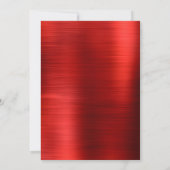 Invitation Métal brossé rouge et Parties scintillant Graduati (Dos)