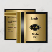 Invitation Métal Gold Mens 30e Anniversaire Bronze Homme (Devant / Derrière)