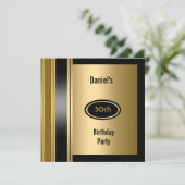 Invitation Métal Gold Mens 30e Anniversaire Bronze Homme (Debout devant)