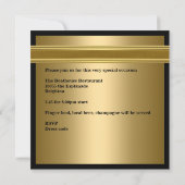 Invitation Métal Gold Mens 30e Anniversaire Bronze Homme (Dos)