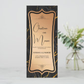 Invitation Métal Luxe | Marbre Or Noir (Debout devant)