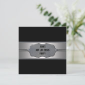 Invitation Métal Noir Mois 40e anniversaire (Debout devant)