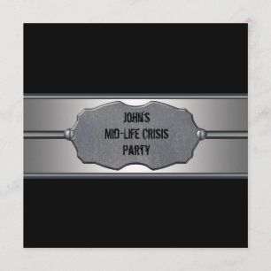 Invitation Métal Noir Mois 40e anniversaire