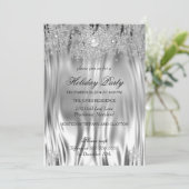 Invitation Metal Silver Look Winter Wonderland Fête (Debout devant)