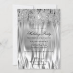 Invitation Metal Silver Look Winter Wonderland Fête<br><div class="desc">Revêtement en argent métal Draps cristal Pearl Flambeau de neige en argent. Winter Wonderland Fête de Noël. Invitation de Noël. Fête de Noël. Design élégant de flocon de neige en cristal. Veuillez noter toutes les images plates !</div>