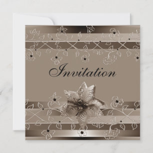 Invitation Metalic Ripple Biege Gold Déco