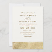 Invitation Metallic Dipped Gold Minimalist QR Code Wedding (Devant)