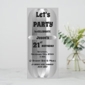 Invitation Metallic Grey 21e Anniversaire (Debout devant)