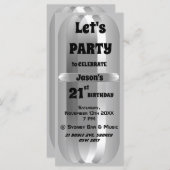 Invitation Metallic Grey 21e Anniversaire (Devant / Derrière)