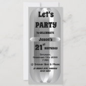 Invitation Metallic Grey 21e Anniversaire (Devant)