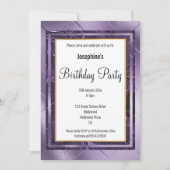 INVITATION METALLIC PURPLE LILAC LAYER FOIL ANNIVERSAIRE (Devant)