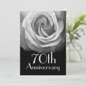 Invitation Métallic Rose Blanche 70e Anniversaire (Debout devant)
