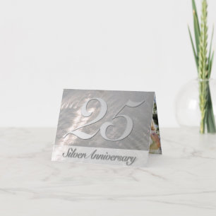 Invitation métallique Faux Argent (25e) Anniversai