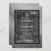 Invitation métallique pour fête d'anniversaire de  (Devant / Derrière)