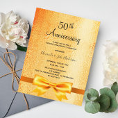 Invitation métallisée or pour les 50 ans de mariag